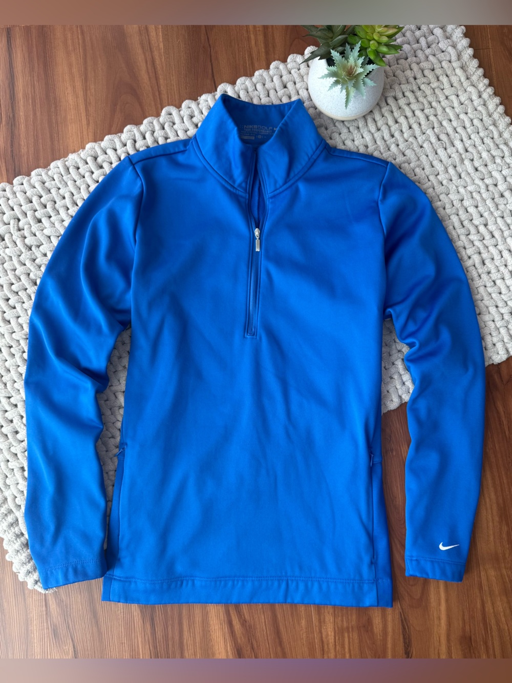 Nike | Men’s Dri-FIT Thermal Half-Zip Tour Performance Pullover | Blue | X-Large